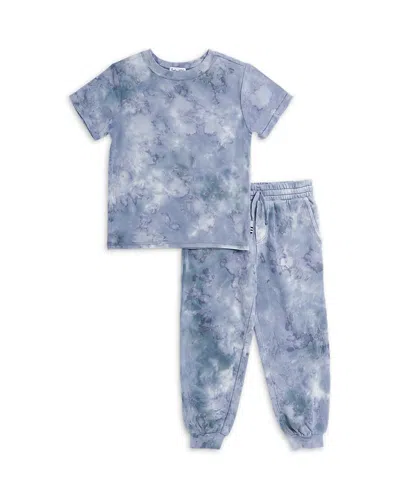 Splendid Boys' Shadow Wash Short Sleeved Tee & Pants Set - Little Kid In Blue