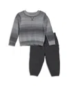 Splendid Boys' Space Dyed Sweatshirt And Pants Set - Baby In Grey Multi