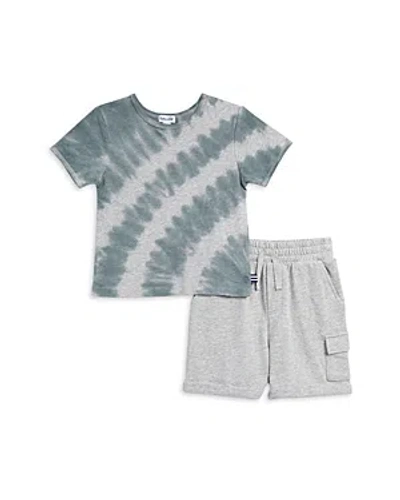 Splendid Boys' Sunbeam Tie Dyed Shorts Set - Little Kid In Slate Tie Dye