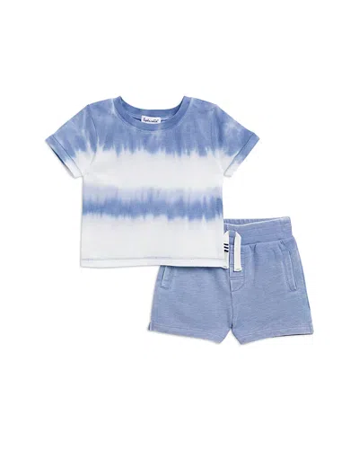 Splendid Boys' Sunburst Tie Dye Striped Tee & Shorts Set - Little Kid In Blue