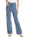 Splendid Shay Linen-blend Pant In Blue