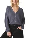 Splendid Bri Rib Blouson Sleeve Cardigan In Ash Navy