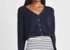 Splendid Bri Rib-knit Drop-shoulder Cardigan In Blue