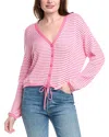 Splendid Bri Striped Cardigan In Pink