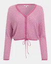 Splendid Bri Striped Cardigan In Chteau Rose Stp