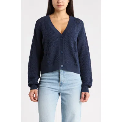 Splendid Bridget Cotton Cardigan In Navy