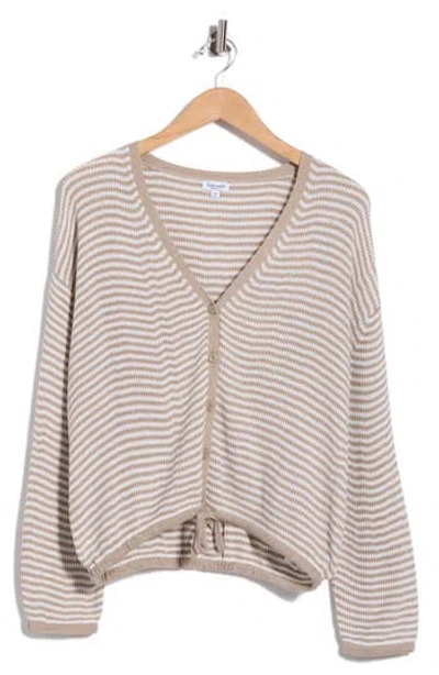 Splendid Brie Stripe Cardigan In Neutral