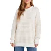 Splendid Brielle Oversize Metallic Stripe Sweater In Snow