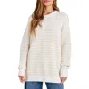 Splendid Brielle Oversize Metallic Stripe Sweater In Snow