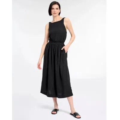 Splendid Bristol Dress Small Black Round Neck Elasticized Waist Jzz303