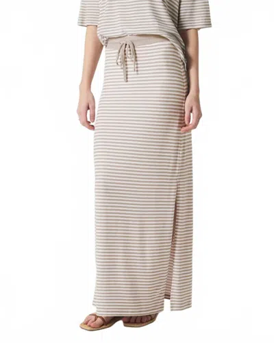 Splendid Brooke Maxi Skirt In Fawn Stripe In Gray