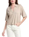 Splendid Brooke Short Sleeve Polo In Fawn In Multi