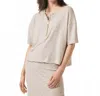 Splendid Brooke Stripe Short Sleeve Half Zip T-shirt In Multi