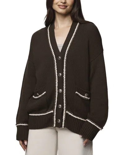 Splendid Brooklyn V-neck Cardigan In Soft Chocolate In Multi