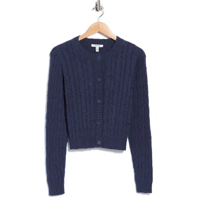 Splendid Brooks Cotton Cable Cardigan In Blue