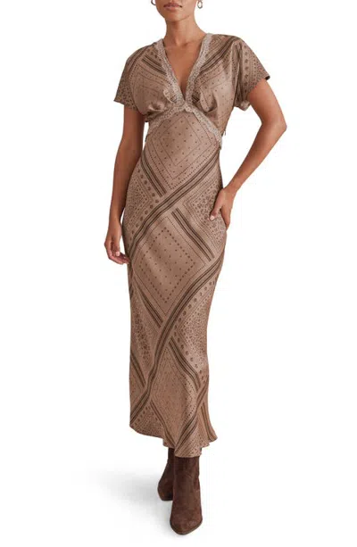 Splendid Brynley Print Maxi Dress In Taupe