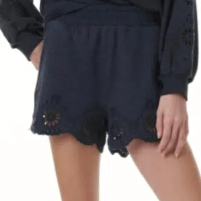 Splendid Brynn Eyelet Sweatshirt In Navy In Grey