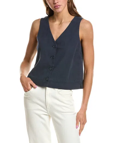 Splendid Button Front Vest In Blue