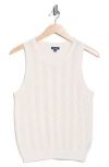 Splendid Cable & Pointelle Sleeveless Sweater In Neutral