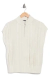 Splendid Cable Knit Half Zip Pullover In Neutral