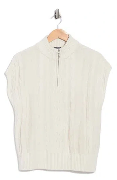 Splendid Cable Knit Half Zip Pullover In Neutral