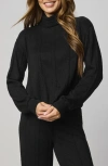 Splendid Cable Lounge Turtleneck Top In Black