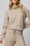 Splendid Cable Lounge Turtleneck Top In Brown