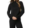 Splendid Cable Lounge Turtleneck Top In Black