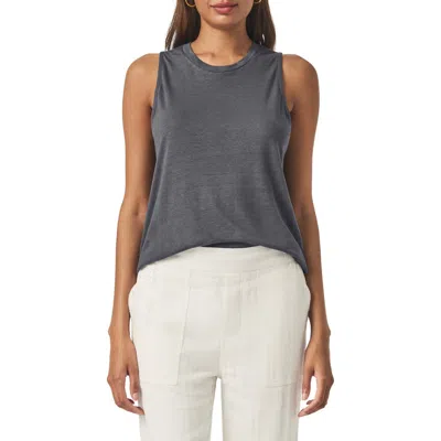 Splendid Cady Crewneck Linen Blend Tank In Gray