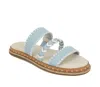 Splendid Caia Sandals Womens Us 8 Aqua Blue Leather Braided Strap Slip-on Khd637 In Blue