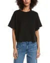 Splendid Supersoft Short Sleeve Sweatshirt In Black