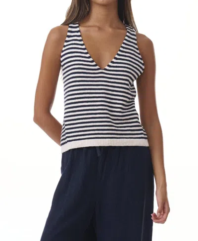 SPLENDID CAMBELL SWEATER TANK IN NAVY WHITE