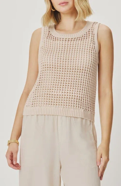 Splendid Camellia Open Knit Sleeveless Sweater In Neutral