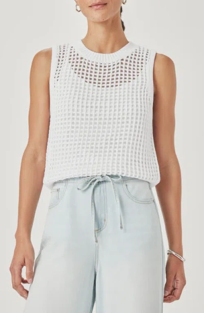 Splendid Camellia Open Knit Sleeveless Sweater In White