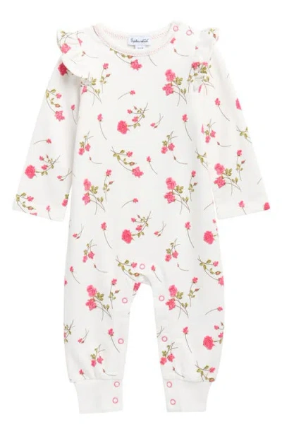 Splendid Babies'  Camellia Rose Floral Jumpsuit In White