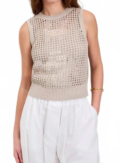 Splendid Camillia Sweater Tank Top In Fawn In Gray