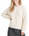 Splendid Candace Texture Crewneck Sweater In Snow