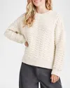 Splendid Candace Texture Crewneck Sweater In Snow