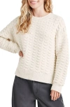 Splendid Candace Texture Crewneck Sweater In Snow