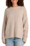 Splendid Candace Texture Crewneck Sweater In Toast