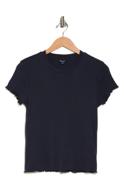 Splendid Cannes Rib Cotton Blend Top In Navy