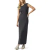 Splendid Cap Sleeve Waffle Scuba Maxi Dress In Lead