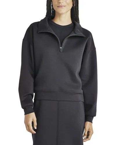 Splendid Caprice 1/4-zip Sweatshirt In Black
