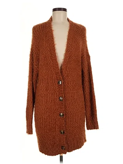 Pre-owned Splendid Cardigan Sweater In Brown