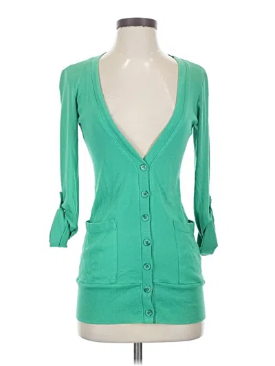 Pre-owned Splendid Cardigan Sweater In Green