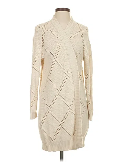 Pre-owned Splendid Cardigan Sweater In White
