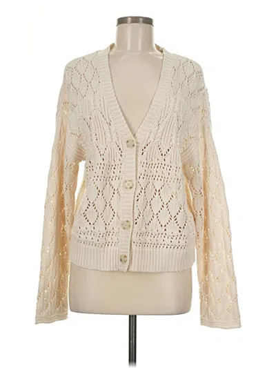 Pre-owned Splendid Cardigan Sweater In White