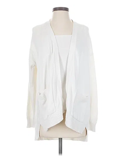 Pre-owned Splendid Cardigan Sweater In White