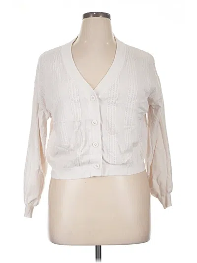 Pre-owned Splendid Cardigan Sweater In White