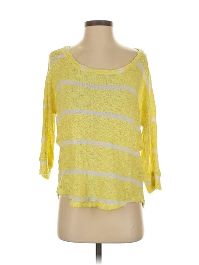 Pre-owned Splendid Cardigan Sweater In Yellow